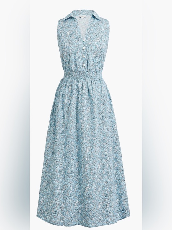 J. Crew Dresses & Skirts - J. Crew Light Blue Floral Collared Midi Dress